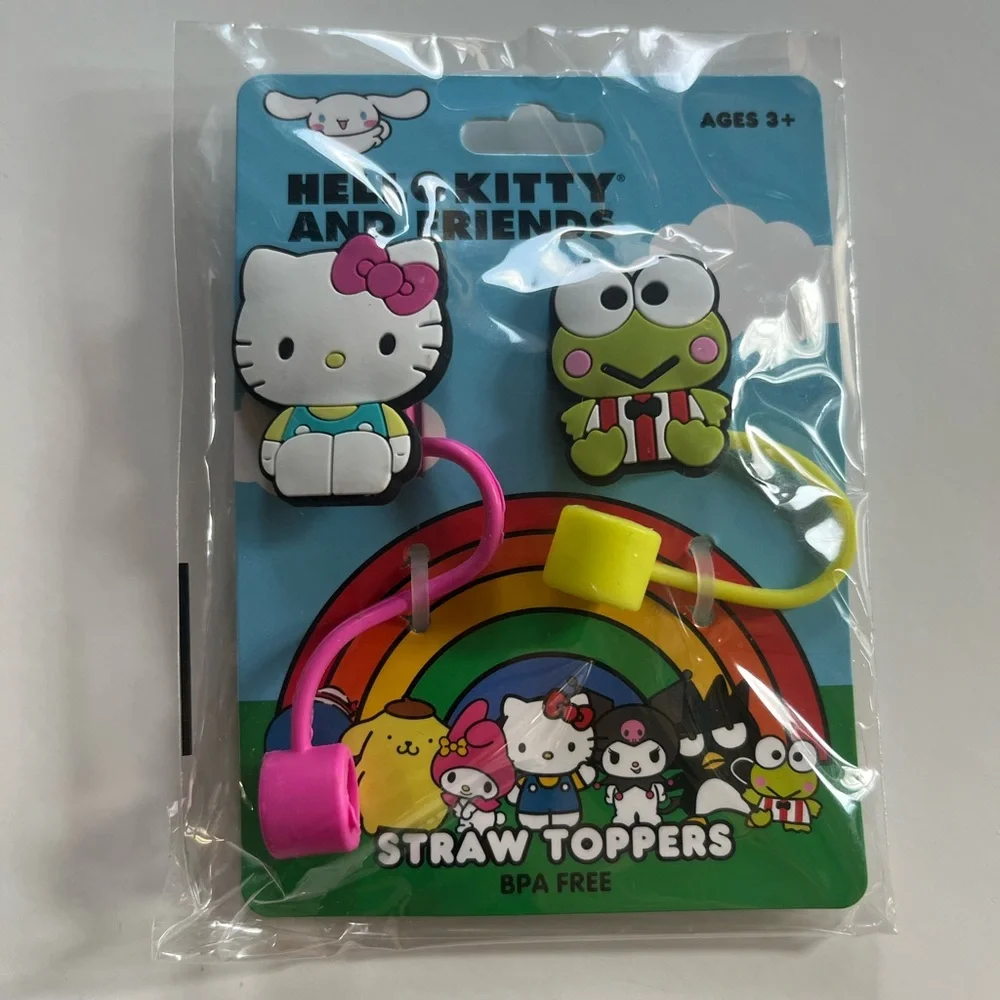 Hello Kitty Snack Bag Set - Pink, Teal & White & Straw cover set